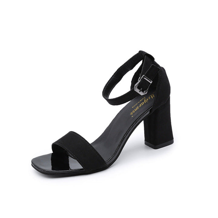Damen eleganter Riemchen-Sandaletten mit robustem Blockabsatz und verstellbarem Fesselriemen Echoarchiv