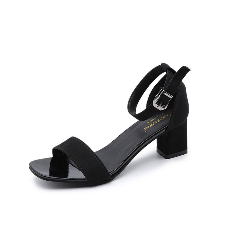 Damen eleganter Riemchen-Sandaletten mit robustem Blockabsatz und verstellbarem Fesselriemen Echoarchiv