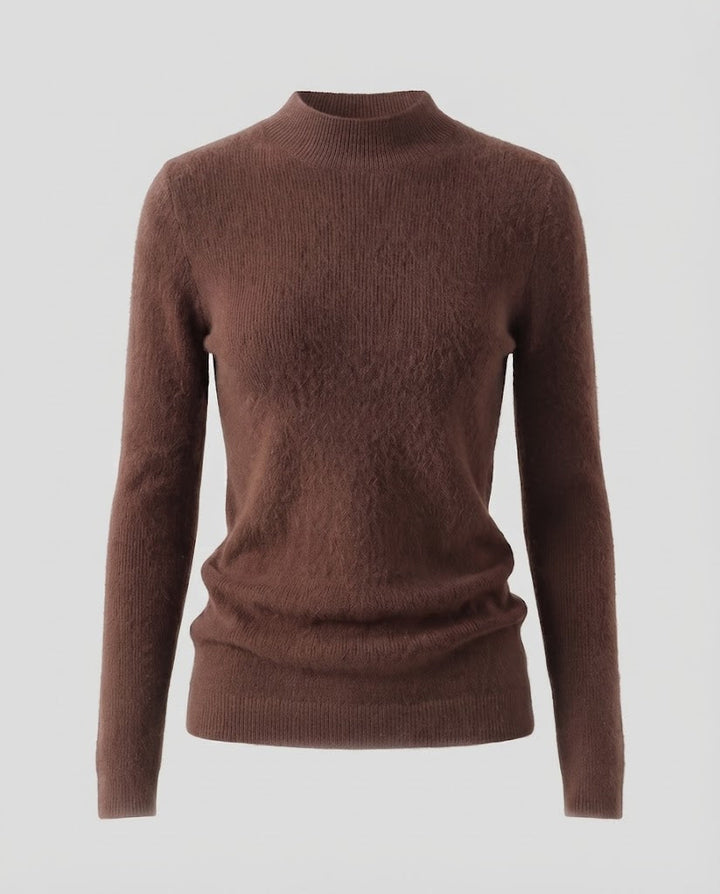Damen Feiner Kurzrollkragenpullover in Angora‑Optik mit extrafeinem Flauschfinish Echoarchiv