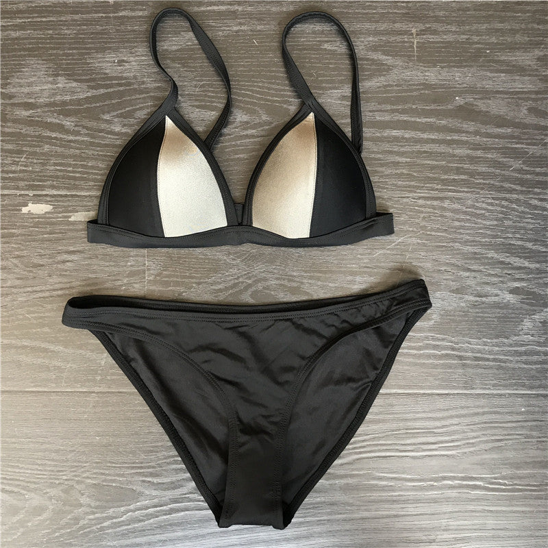 Damen Triangel-Bikini-Set mit modischem Kontrast Echo Archiv