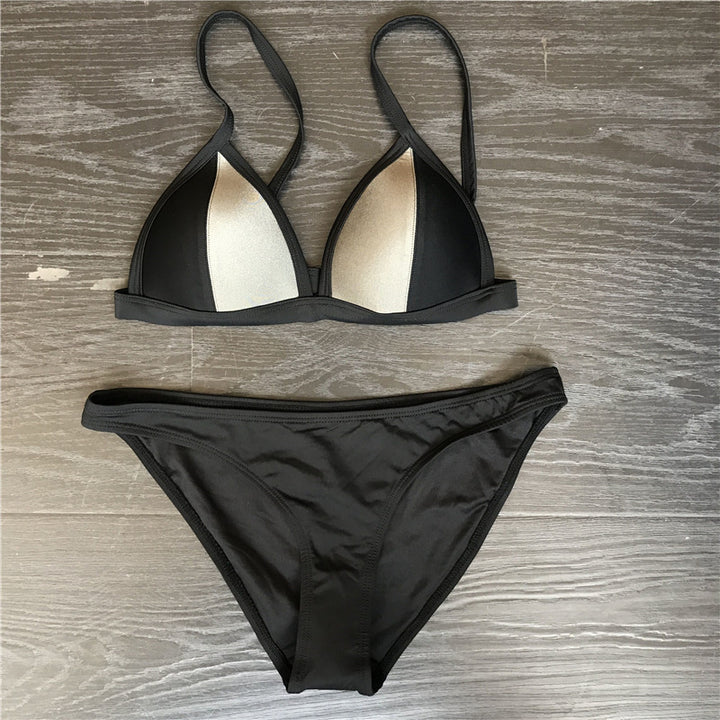Damen Triangel-Bikini-Set mit modischem Kontrast Echo Archiv