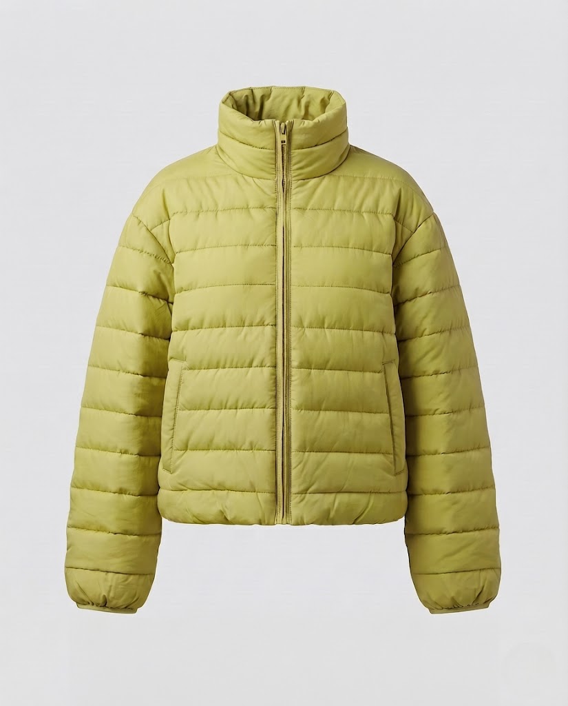 Damen Oversize Quilted Steppjacke mit Tunnelzugkapuze und schräger Stepplinie Echo Archiv