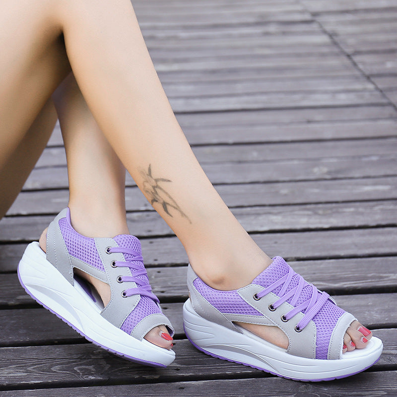 Damen nan Sneaker-Sandale mit Plateau-Sohle und atmungsaktivem Netzgewebe Echo Archiv