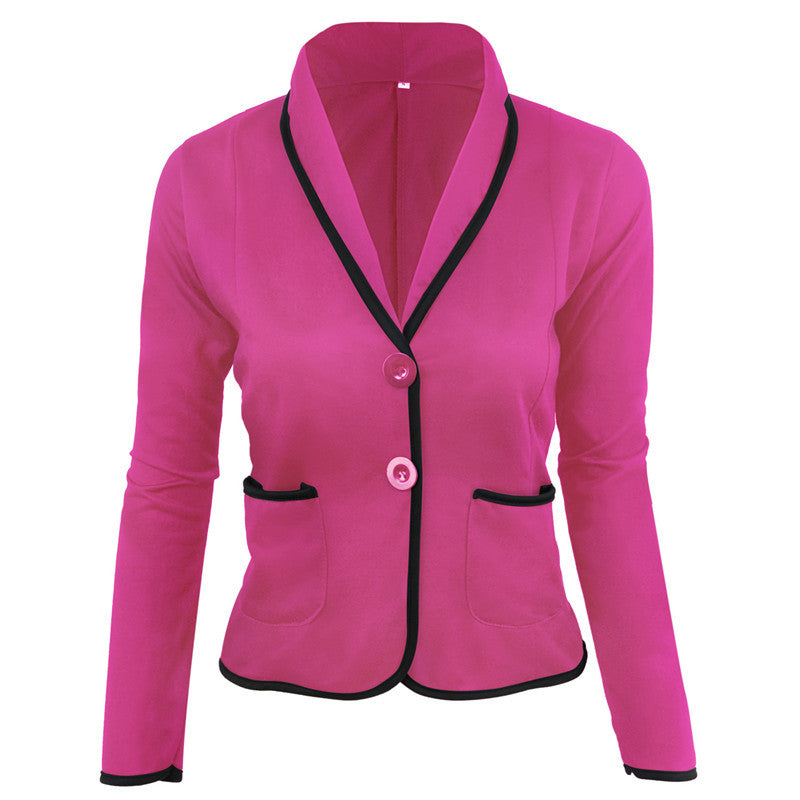 Damen Taillierter Jersey-Blazer mit Schalkragen & Kontrastpaspel Echoarchiv