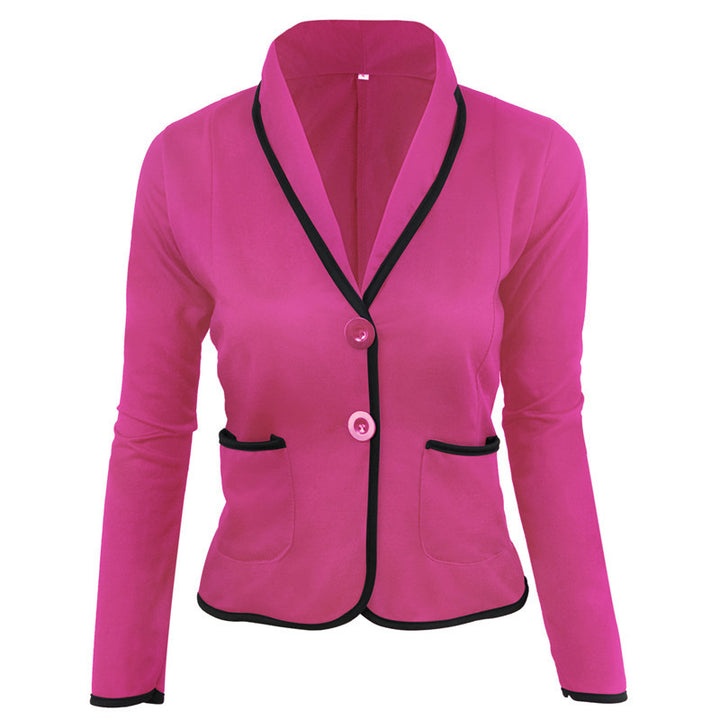 Damen Taillierter Jersey-Blazer mit Schalkragen & Kontrastpaspel Echoarchiv