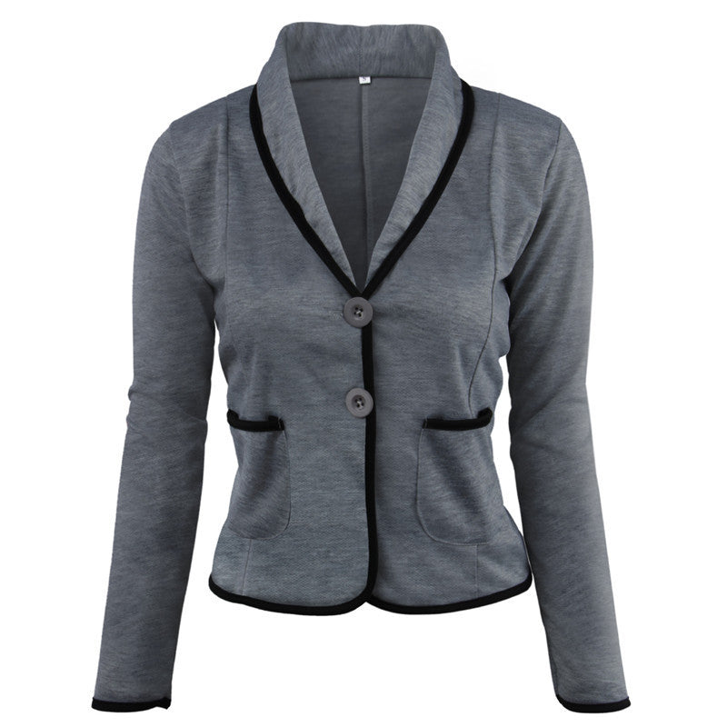 Damen Taillierter Jersey-Blazer mit Schalkragen & Kontrastpaspel Echoarchiv