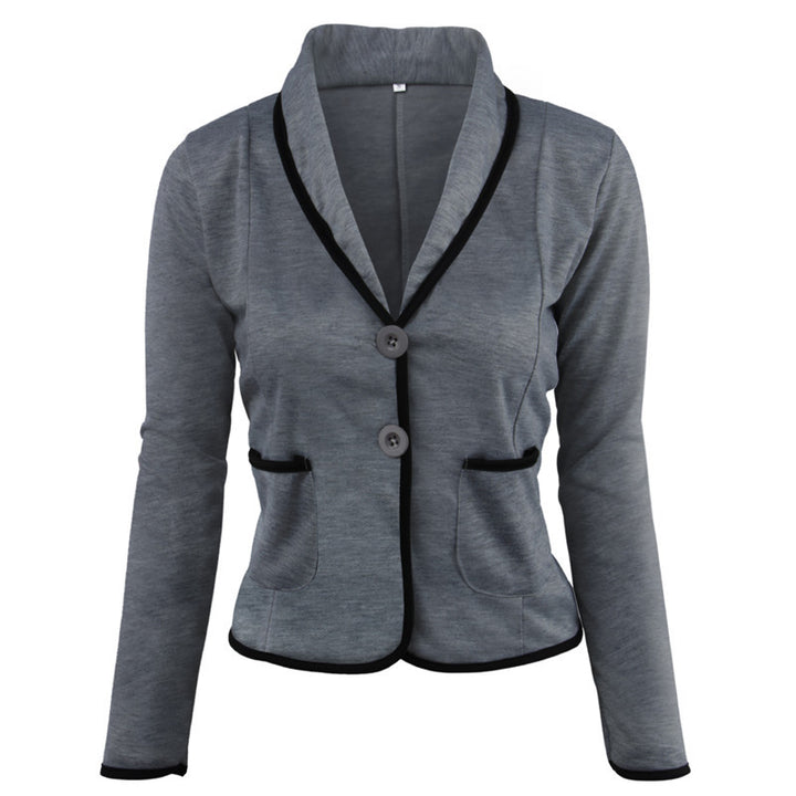 Damen Taillierter Jersey-Blazer mit Schalkragen & Kontrastpaspel Echoarchiv