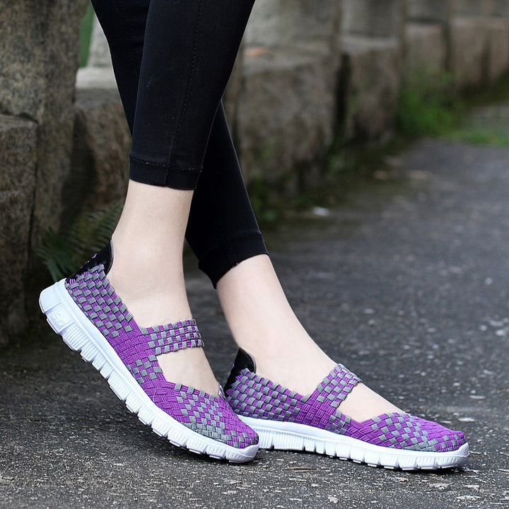 Damen nan elastischer Mary-Jane-Riemchen-Komfortschuh mit gewebtem Stretch-Obermaterial und flexibler Leichtsohle Echo Archiv