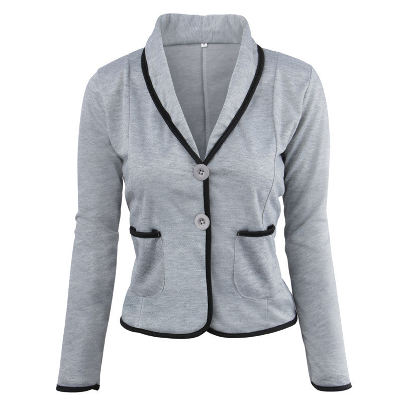 Damen Taillierter Jersey-Blazer mit Schalkragen & Kontrastpaspel Echoarchiv