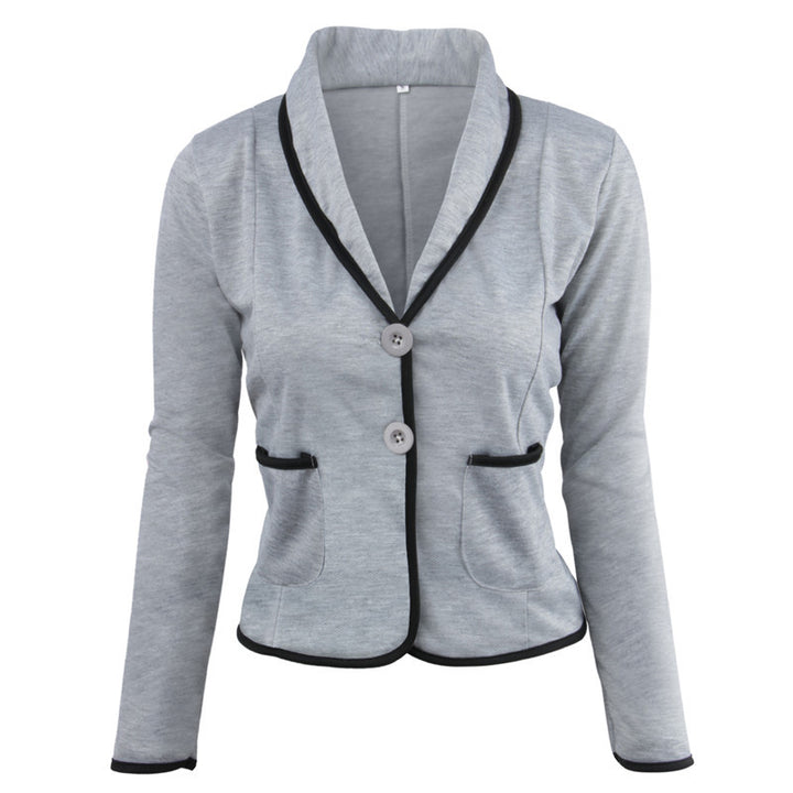 Damen Taillierter Jersey-Blazer mit Schalkragen & Kontrastpaspel Echoarchiv