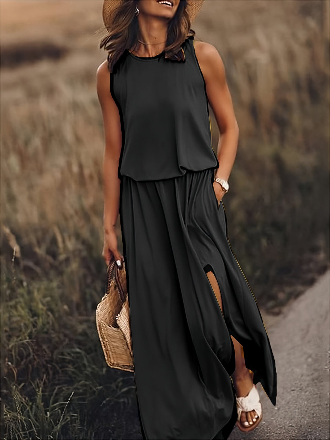 Echoarchiv | Schlichtes Boho Maxikleid Aus Modal In Verschiedenen Farben