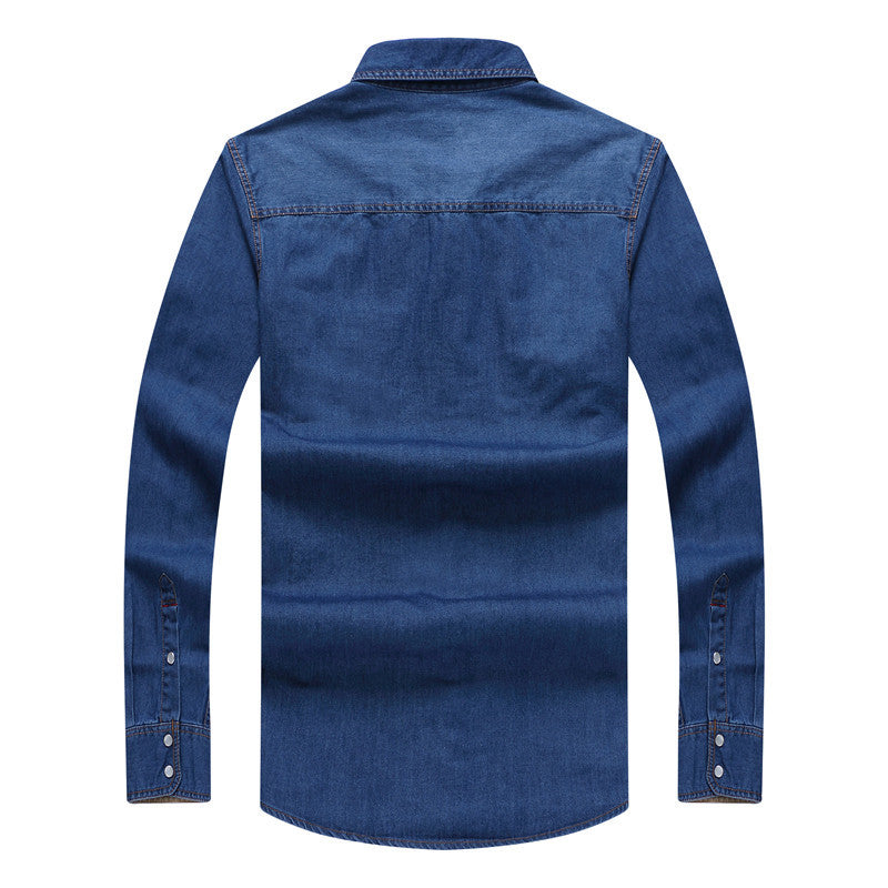 Herren Denim-Hemd im Westernstil mit Druckknopfleiste und Brustklappen Echo Archiv