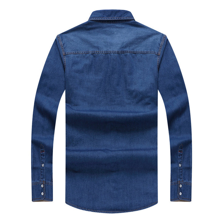 Herren Denim-Hemd im Westernstil mit Druckknopfleiste und Brustklappen Echo Archiv