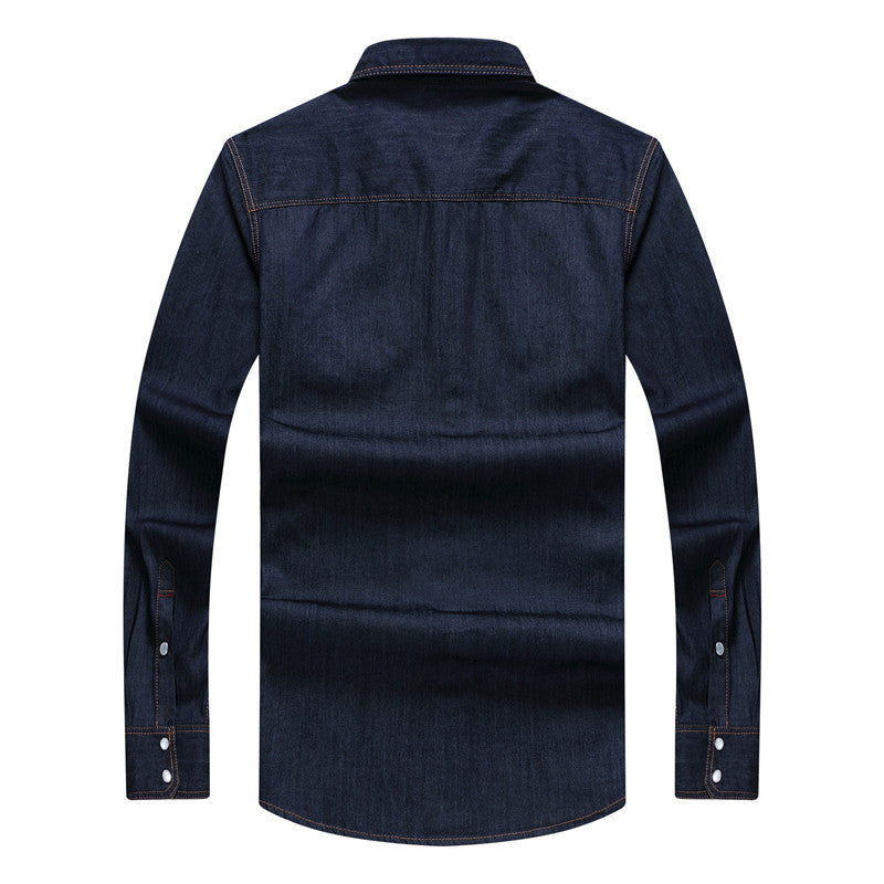 Herren Denim-Hemd im Westernstil mit Druckknopfleiste und Brustklappen Echo Archiv