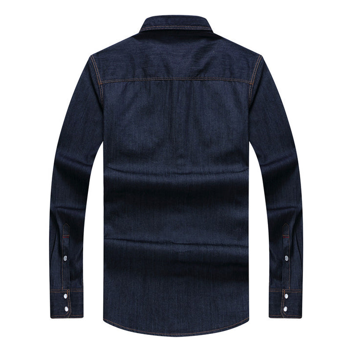 Herren Denim-Hemd im Westernstil mit Druckknopfleiste und Brustklappen Echo Archiv