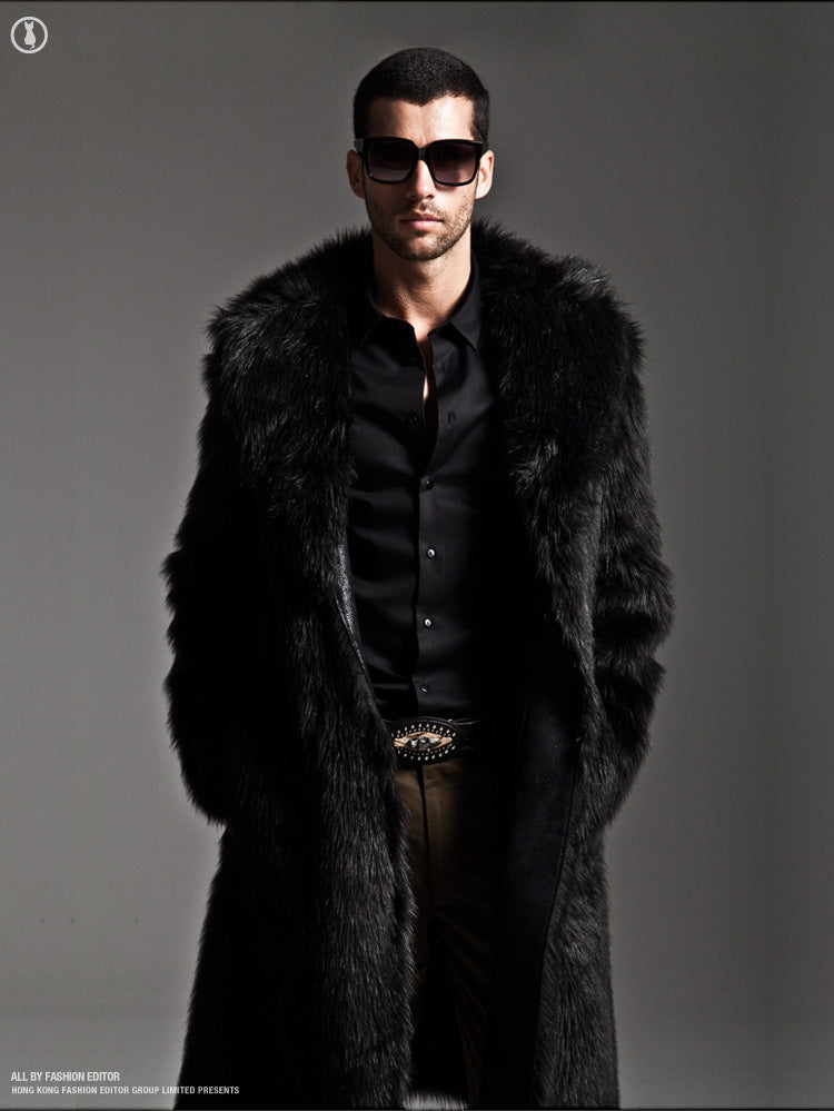 Herren Eleganter Kunstfell-Mantel Echoarchiv