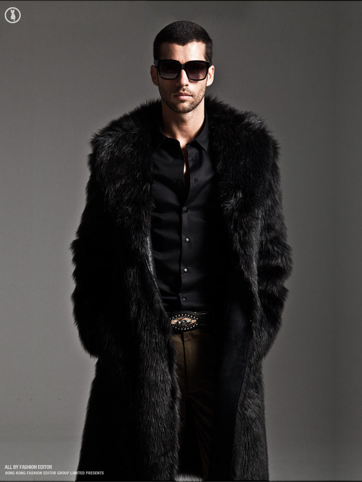 Herren Eleganter Kunstfell-Mantel Echoarchiv