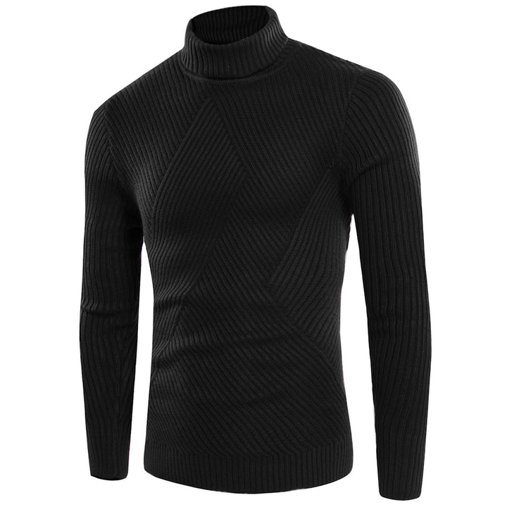 Herren stilvoller Rollkragenpullover mit strukturiertem Design Echoarchiv