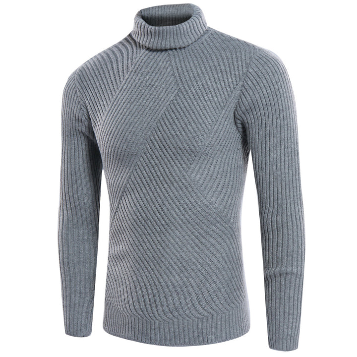 Herren stilvoller Rollkragenpullover mit strukturiertem Design Echoarchiv