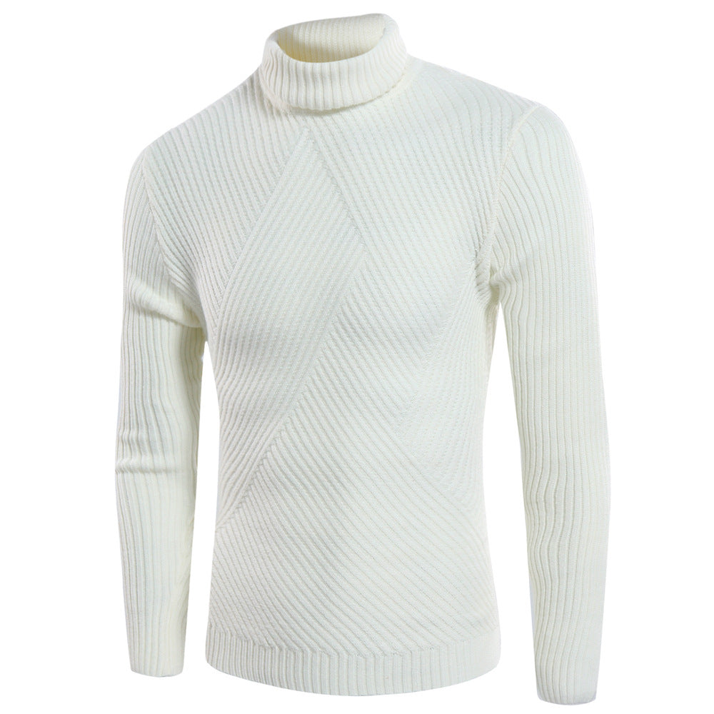 Herren stilvoller Rollkragenpullover mit strukturiertem Design Echoarchiv