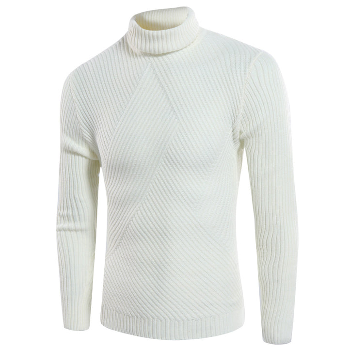 Herren stilvoller Rollkragenpullover mit strukturiertem Design Echoarchiv