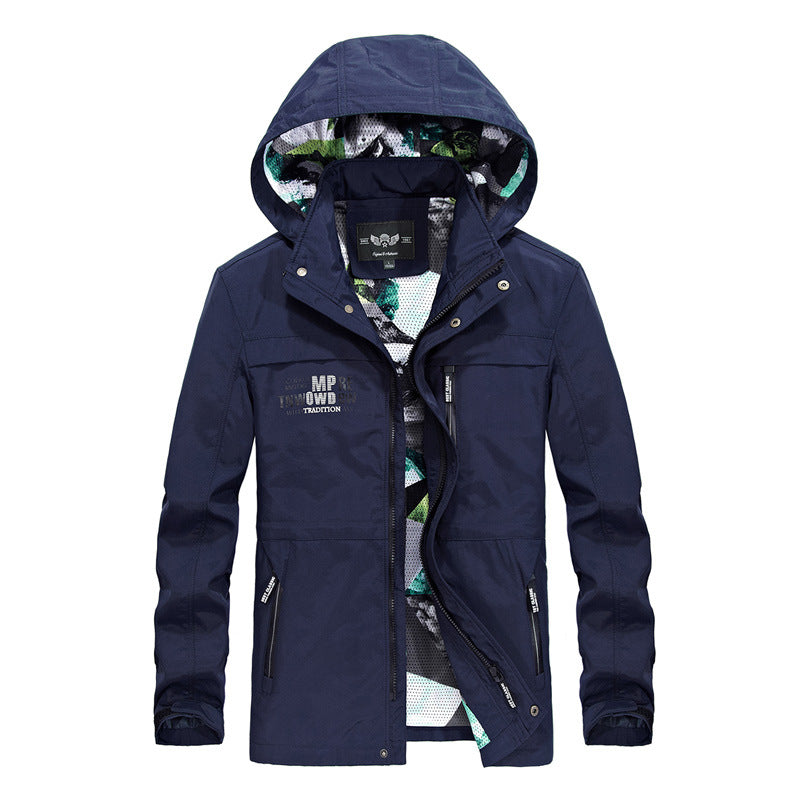 Herren vielseitige Funktionsjacke mit abnehmbarer Kapuze und mehreren Taschen Echoarchiv