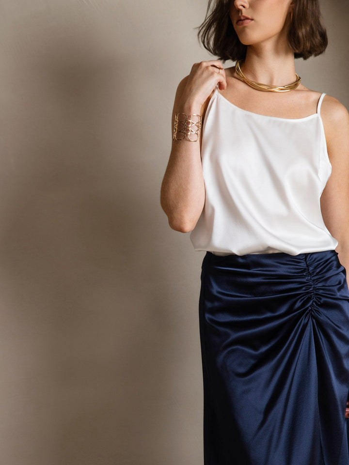 Echoarchiv | Seide Entspannt Spaghettiträger Camisole Top