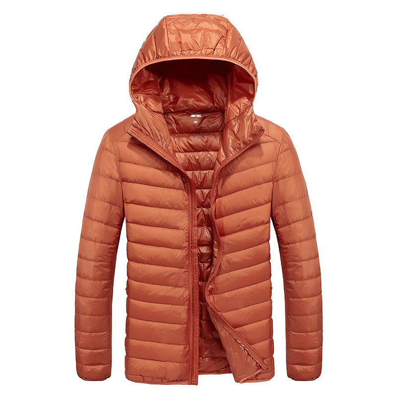 Herren leichte Daunenjacke mit abnehmbarer Kapuze und wasserabweisendem Material Echoarchiv