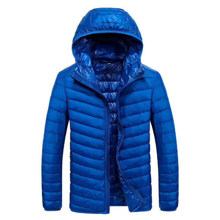 Herren leichte Daunenjacke mit abnehmbarer Kapuze und wasserabweisendem Material Echoarchiv