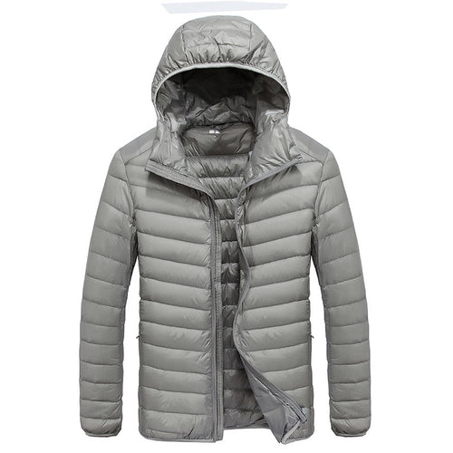 Herren leichte Daunenjacke mit abnehmbarer Kapuze und wasserabweisendem Material Echoarchiv