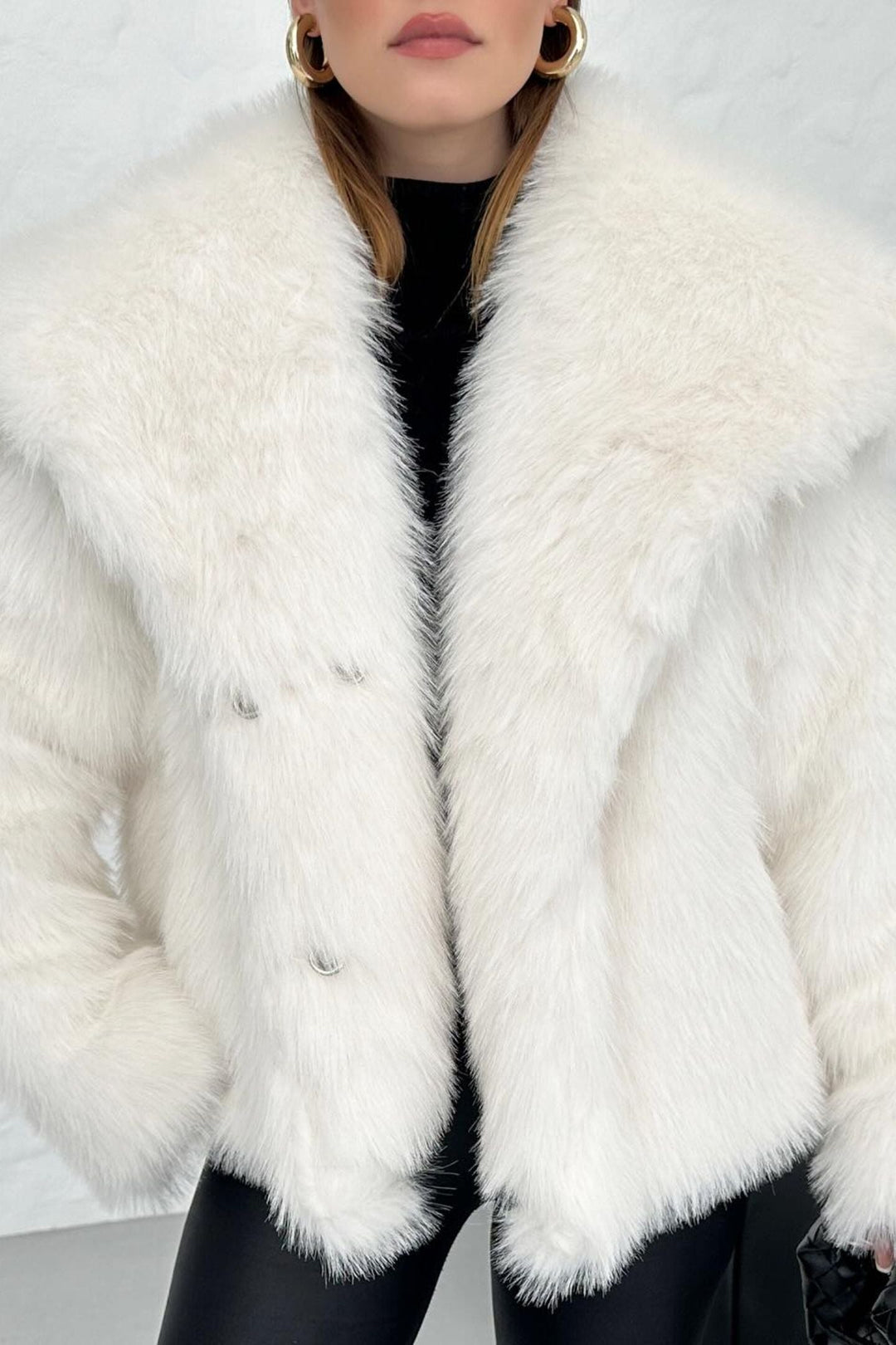 Echoarchiv | Faux-Fur-Schalkragenjacke