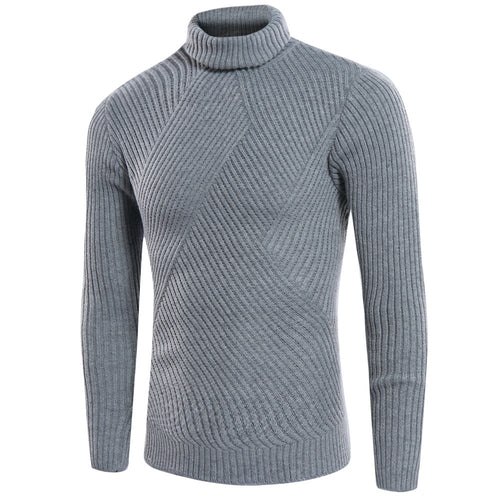 Herren stilvoller Rollkragenpullover mit strukturiertem Design Echoarchiv