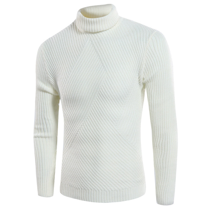 Herren stilvoller Rollkragenpullover mit strukturiertem Design Echoarchiv