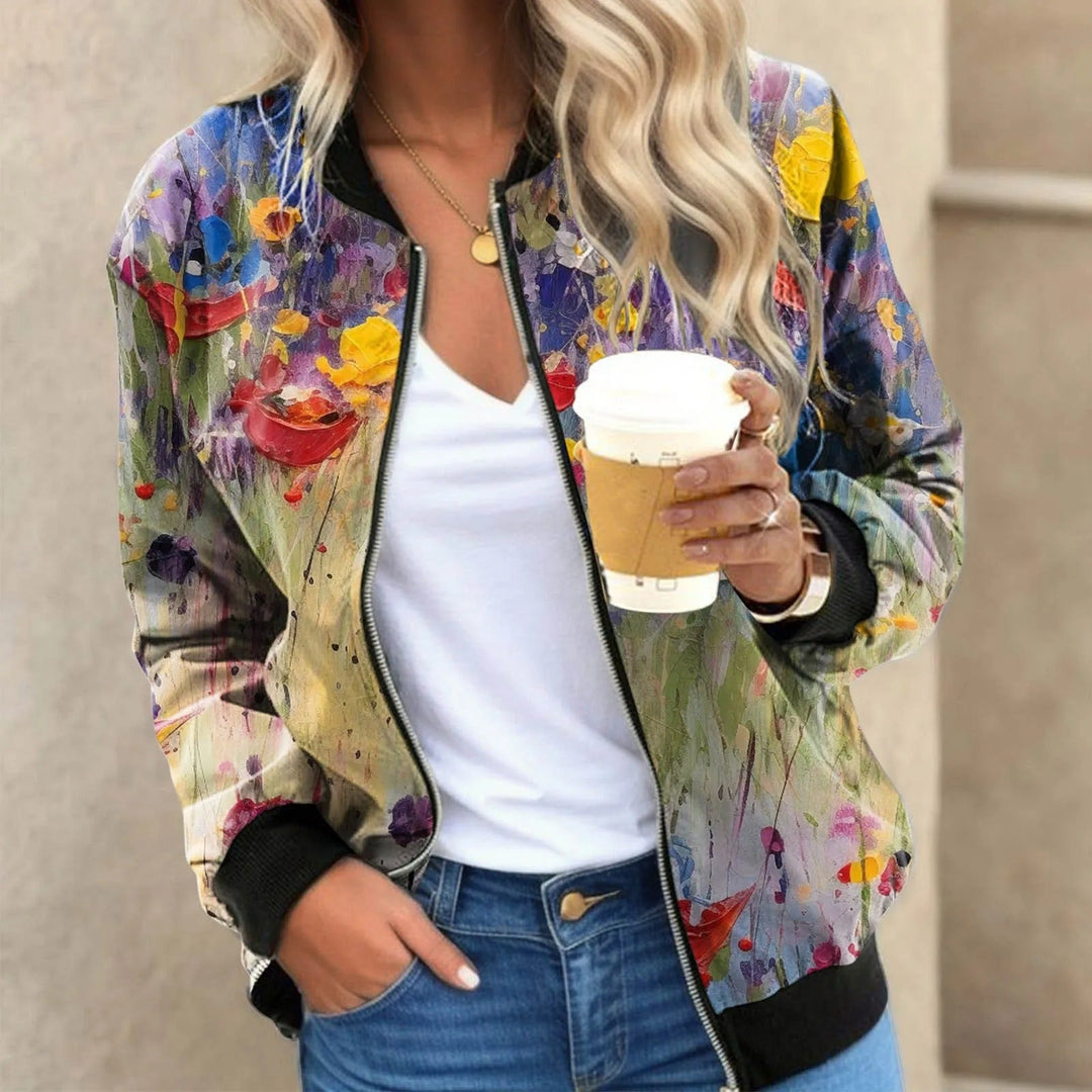 Echoarchiv | Damen Bomberjacke mit Blumenmuster