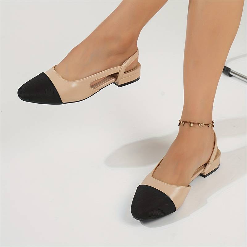 Echoarchiv | Slingback Ballerinas In Beige & Schwarz Klassischer Chic