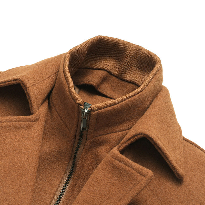 Herren Midilanger Wollmix-Kurzmantel mit integrierter gesteppter Innenjacke und Hemdkragen Echo Archiv