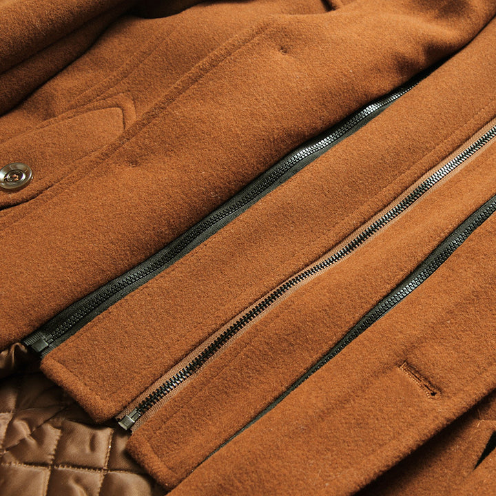 Herren Midilanger Wollmix-Kurzmantel mit integrierter gesteppter Innenjacke und Hemdkragen Echo Archiv