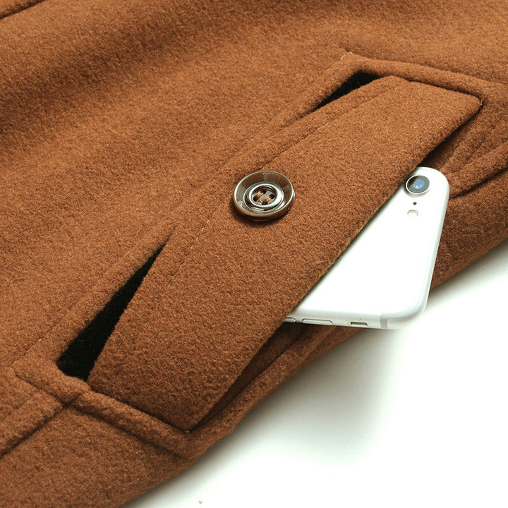 Herren Midilanger Wollmix-Kurzmantel mit integrierter gesteppter Innenjacke und Hemdkragen Echo Archiv
