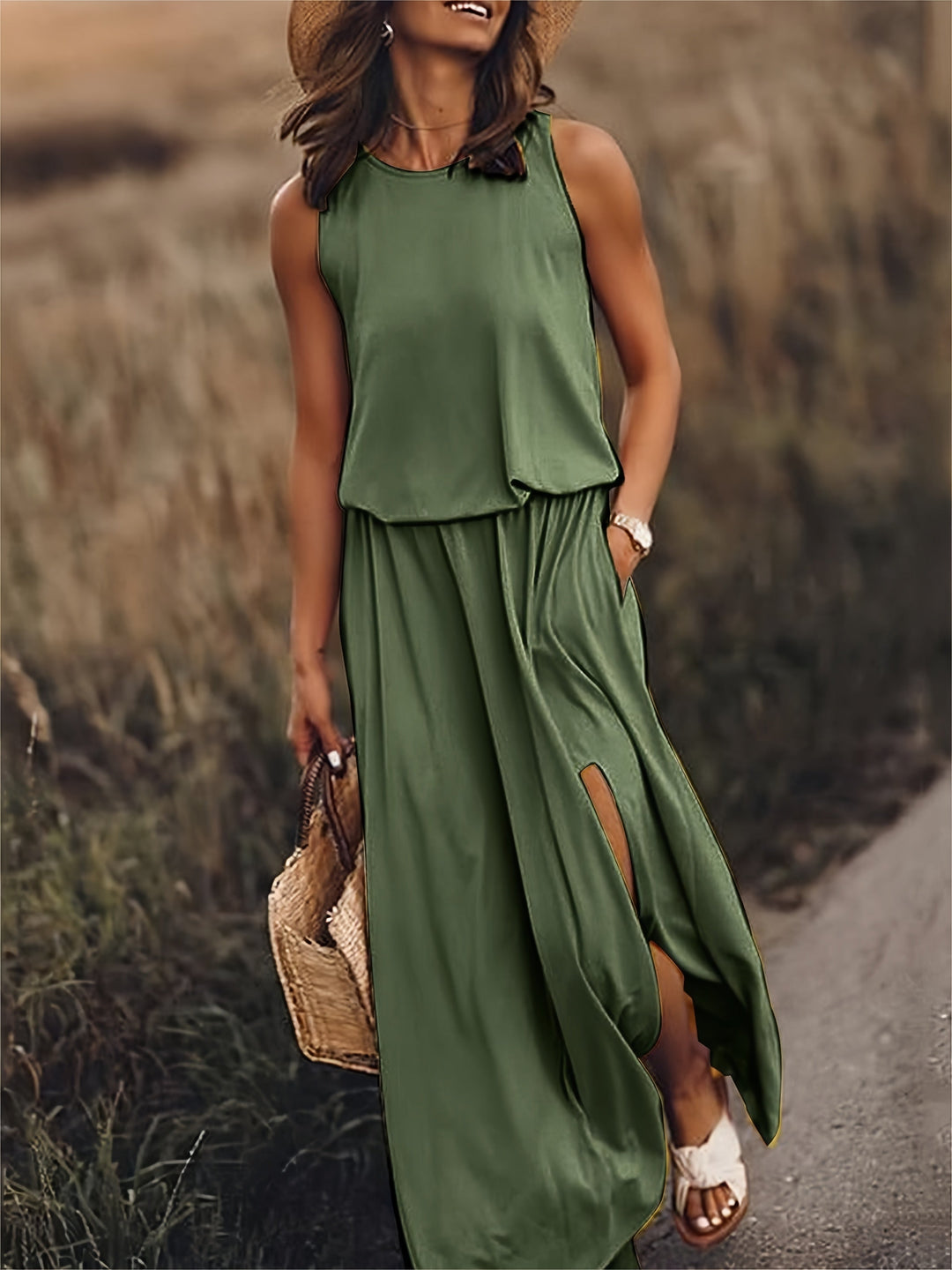 Echoarchiv | Schlichtes Boho Maxikleid Aus Modal In Verschiedenen Farben