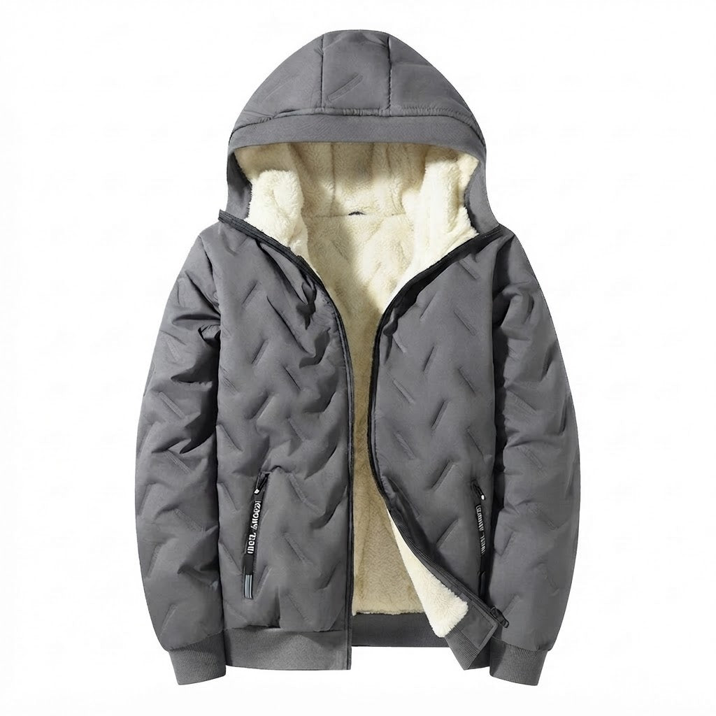 Herren Warme Steppjacke mit Kapuze Echo Archiv