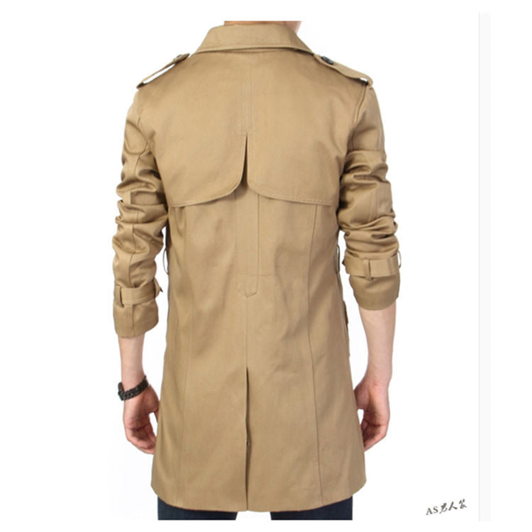 Herren Trenchcoat im klassischen Schnitt mit Schulterklappen Taillenriegel und verstellbaren Manschetten Echoarchiv