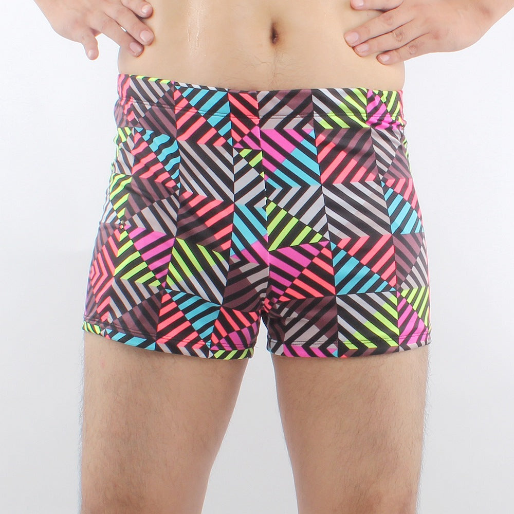 Herren Badeshorts mit buntem geometrischen Muster Echo Archiv