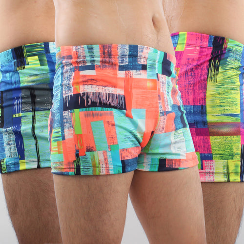 Herren Sportliche Schwimmshorts mit buntem Muster Echo Archiv