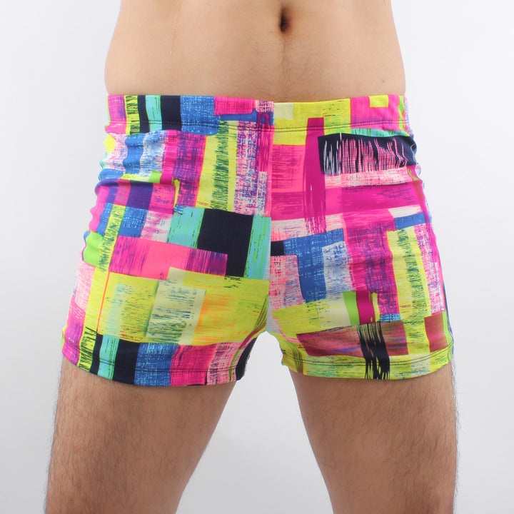 Herren Sportliche Schwimmshorts mit buntem Muster Echo Archiv