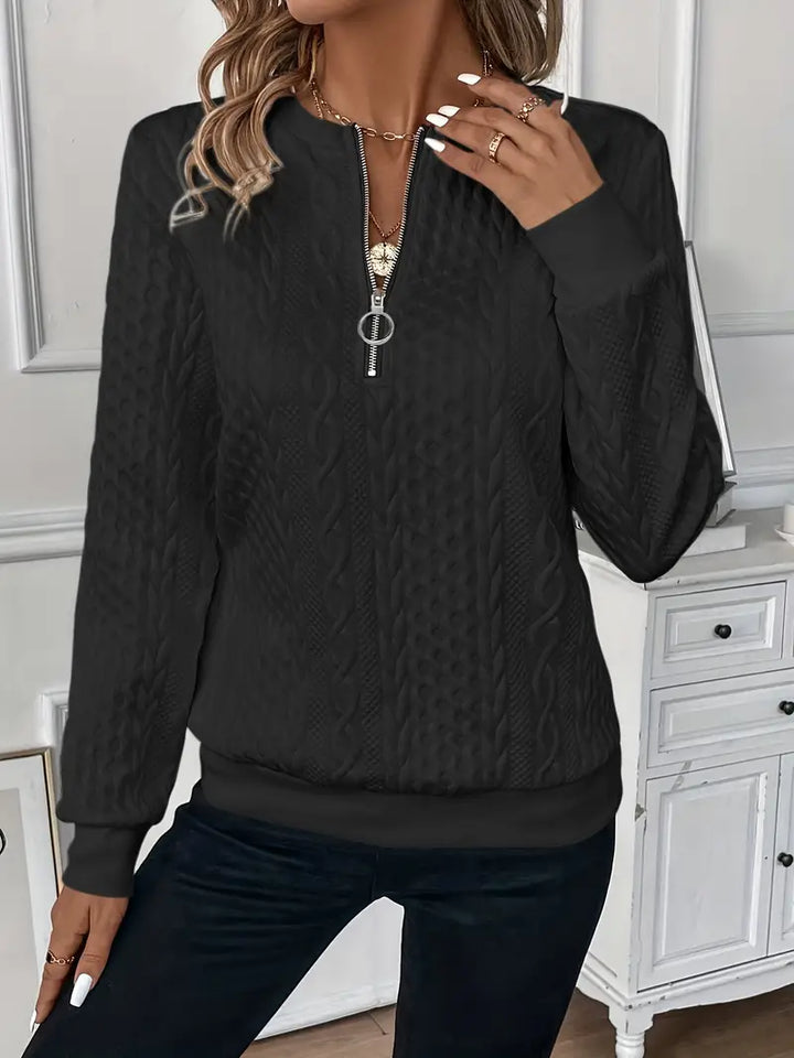 Echoarchiv | Eleganter Reißverschluss-Pullover für Komfort und Stil