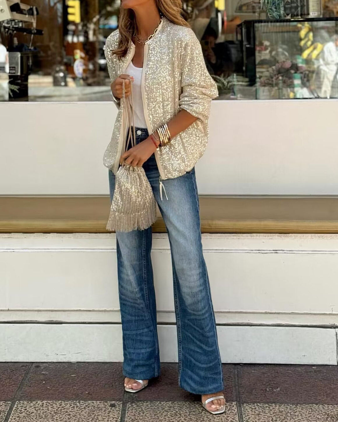 Echoarchiv | Pailletten Baseballjacke