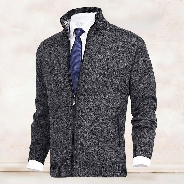 Echoarchiv | Strickjacke mit Stehkragen und Reißverschluss