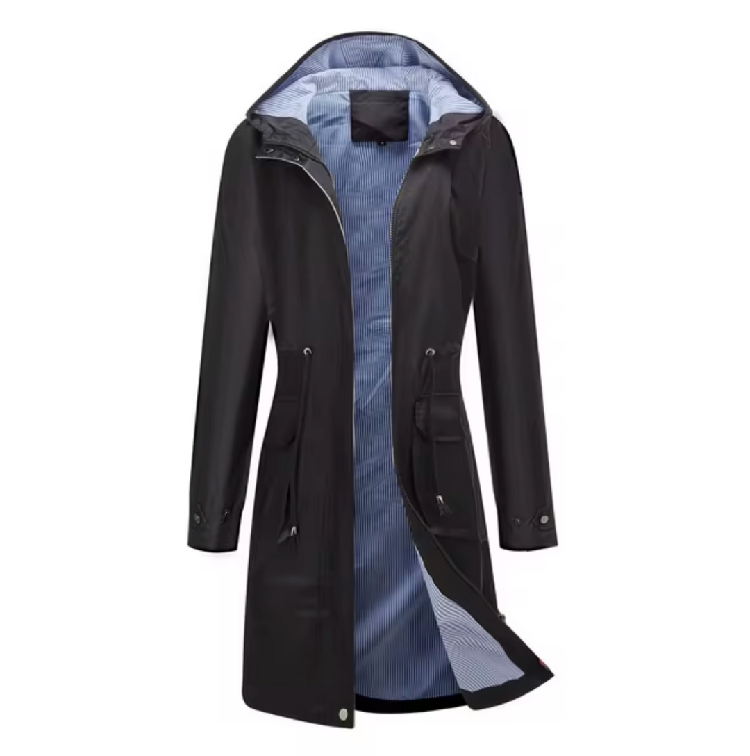 Echoarchiv | Lange Wasserdichte Jacke mit Kapuze für Damen