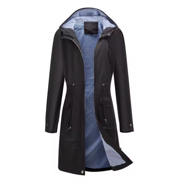 Echoarchiv | Lange Wasserdichte Jacke mit Kapuze für Damen