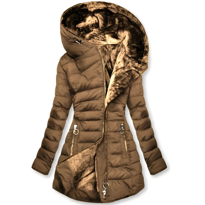 Echoarchiv | Echoarchivrne Damen-Winterjacke mit Kapuze